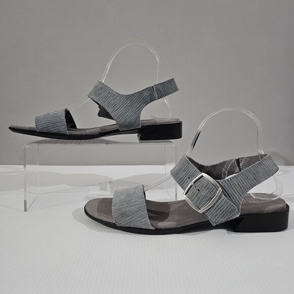 Munro Cleo Sandal Open Toe Gray Light Blue Leather Size 10 - Picture 2 of 13